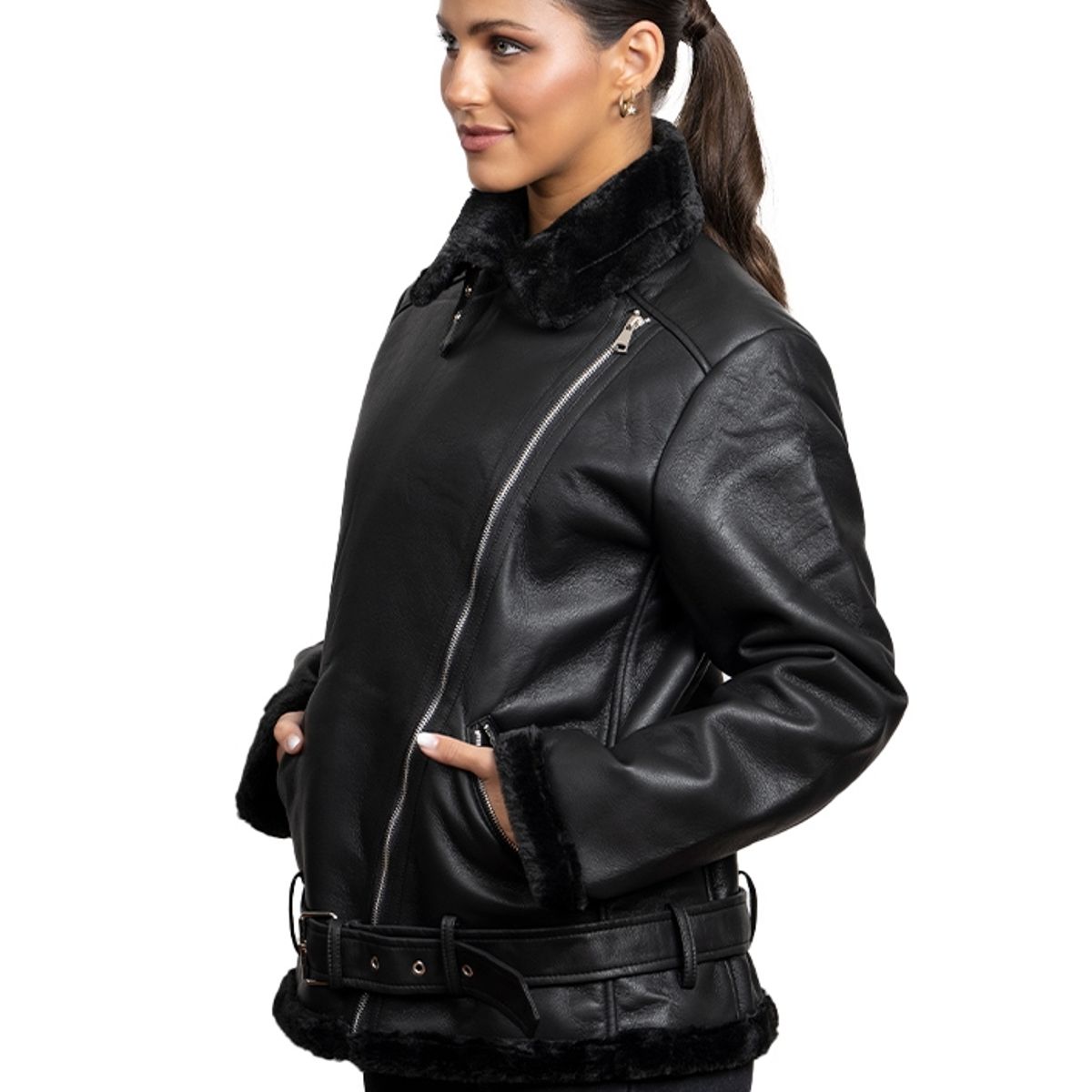 TODOPIEL - Chaqueta de Ecocuero Mujer Negro Todopiel