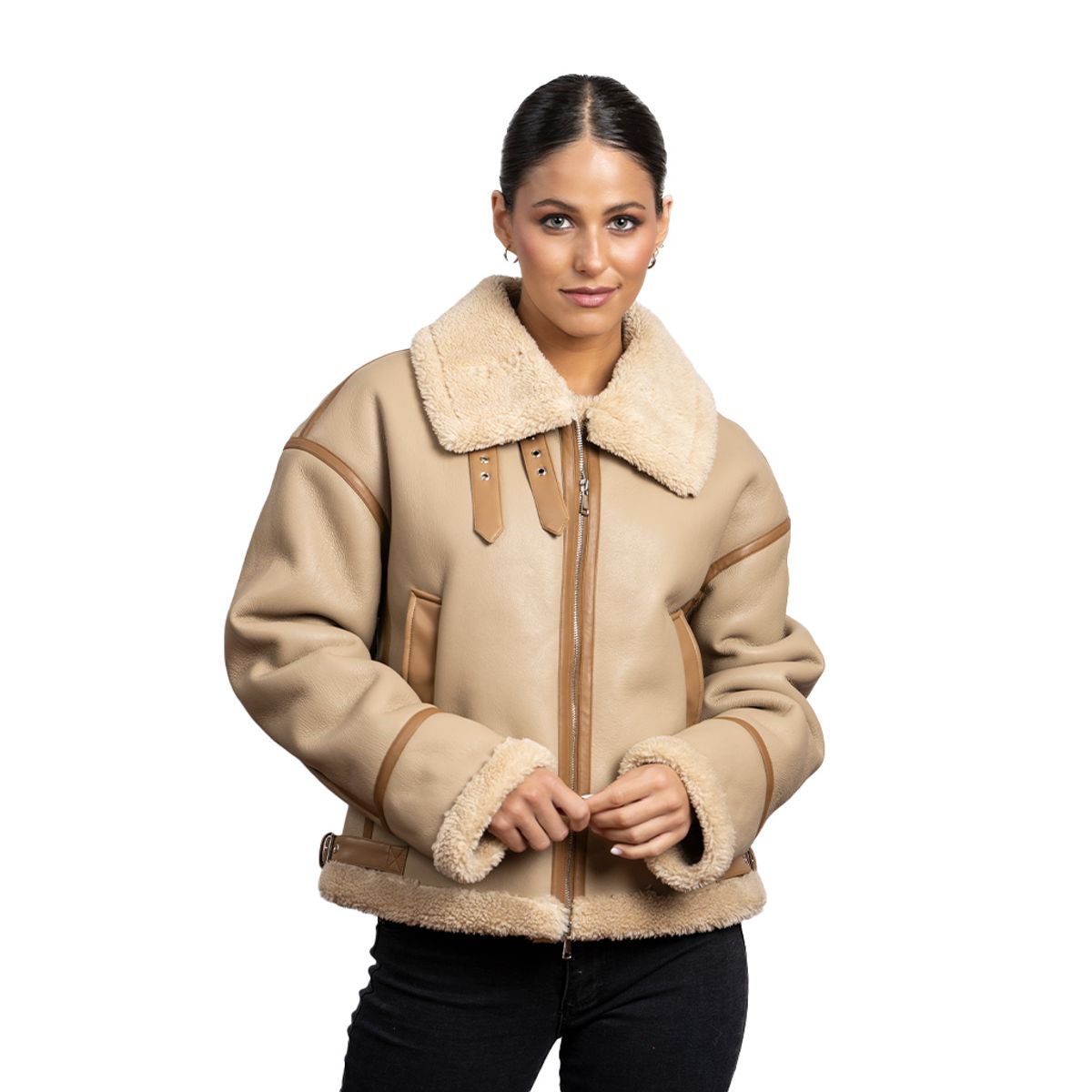 TODOPIEL - Chaqueta de Ecocuero Mujer Beige Todopiel