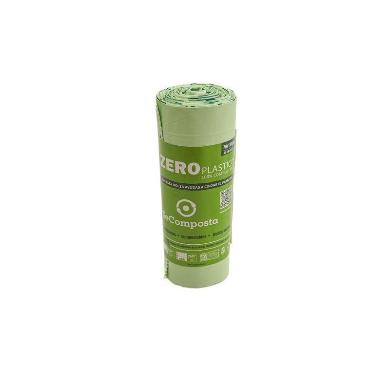 GENERICO - Rollo Bolsas Basura Compostable 70×110cm SeComposta 10 Un SECOMPOSTA
