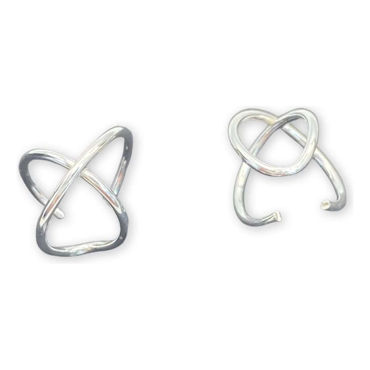 GENERICO - Aro Piercin Ear Cuff Cruzado Plata 925 Mas Caja