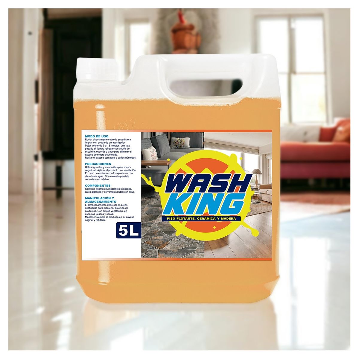KING INNOVATION - Wash King Limpiador De Pisos 5 Litros