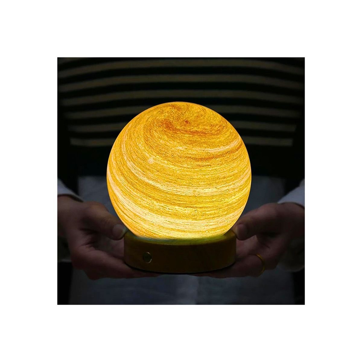 GENERICO - Lámpara Naranja Forma De Planeta Júpiter Galaxia Adorno 3d