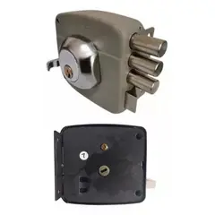 GENERICO - Chapa Cerradura Sobreponer Cerrojo Triple Seguridad Hogar