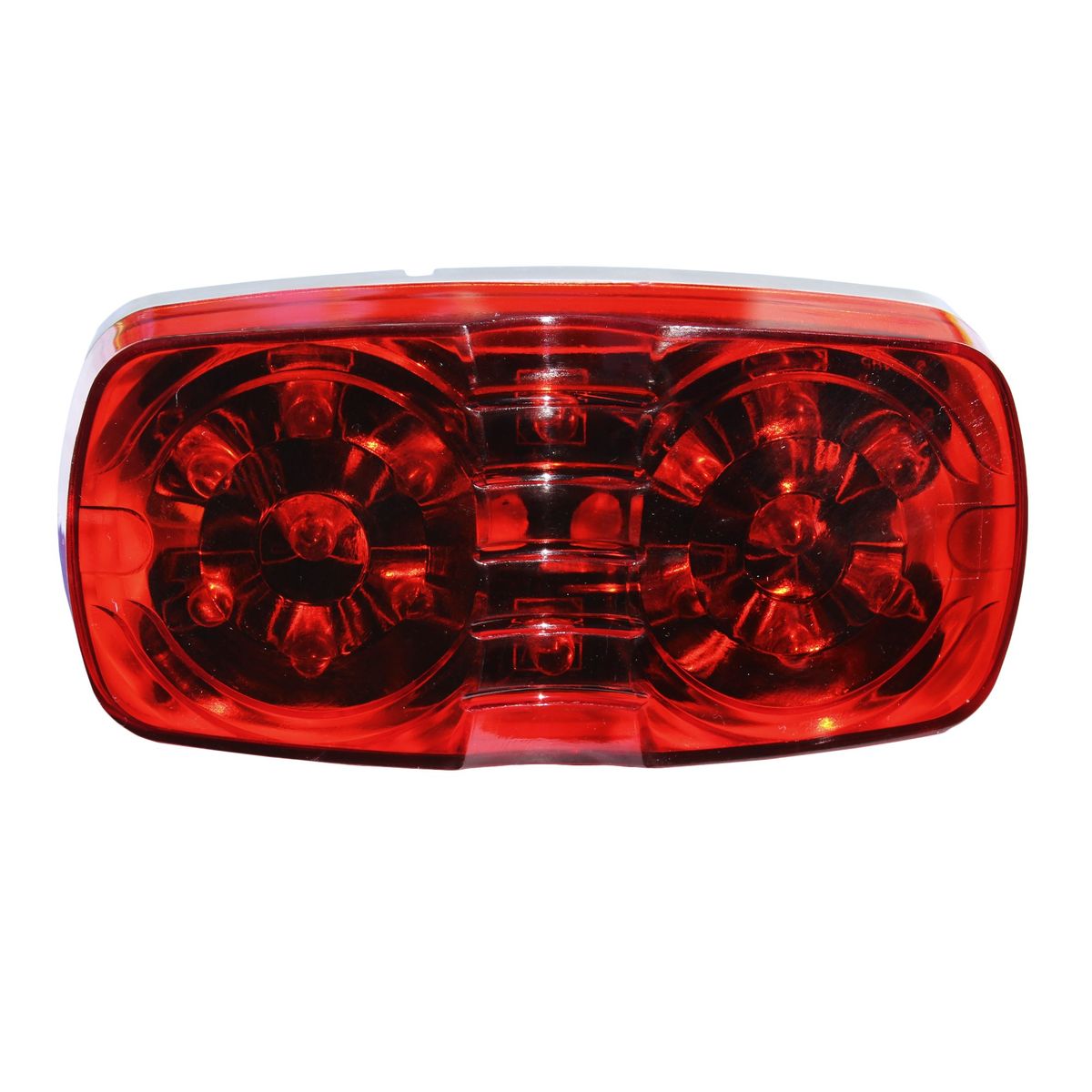 AZ10 - Foco Lateral Doble Óptico Led Rojo Bi-volts Rampla- Camión