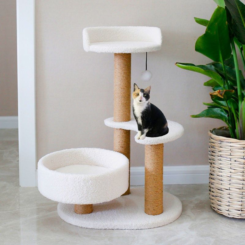 BE DESIGN - RASCADORCASA PARA GATOS BLANCA