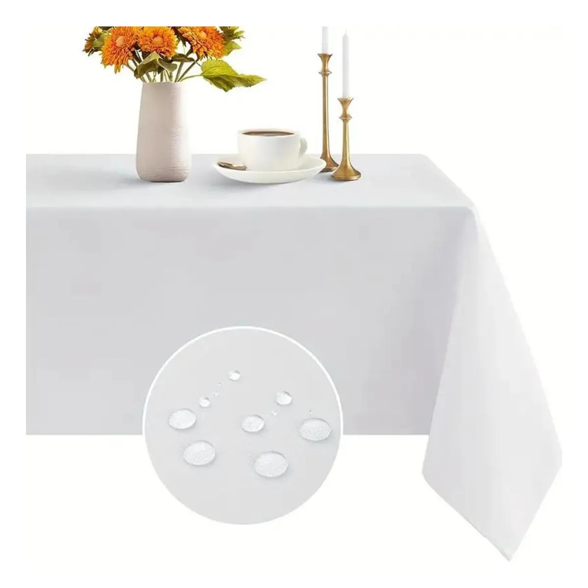 AZ AURAZEUS - Mantel Rectangular Antimanchas Impermeable Genero Tela 220 X 140 Cm