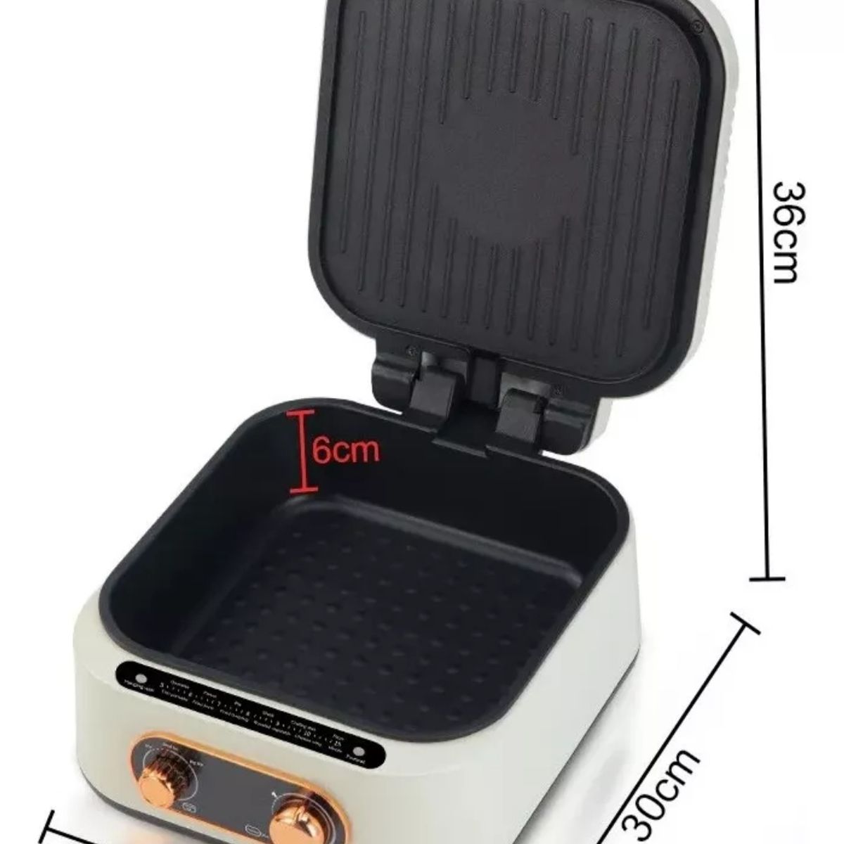 GENERICO - Parrilla De Olla Caliente 3 En 1 Hot Pot Grill Raf R-5409 Color Blanco