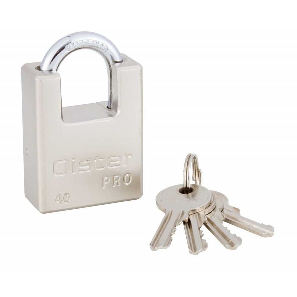 ODIS - Candado Oister PRO con hombro 40mm Níquel OISTER