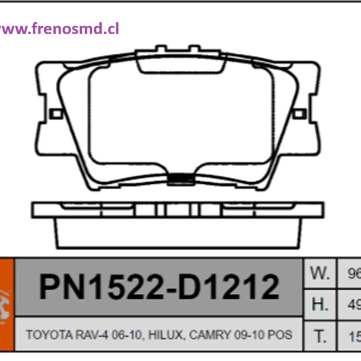 GENERICO - Pastillas Traseras Toyota Rav-4 2006 - 2019 Nibk