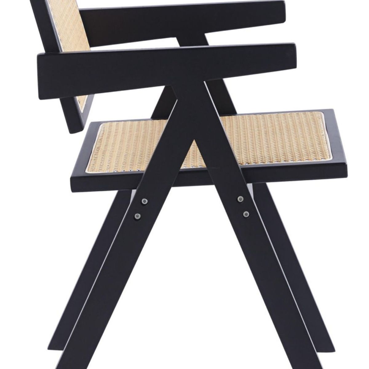 HABITA2 CHILE - Silla Chandigarh de Madera y Ratan - Negro