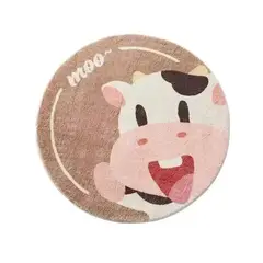 GENERICO - Alfombra Redonda 100cm Super Suave Circulos
