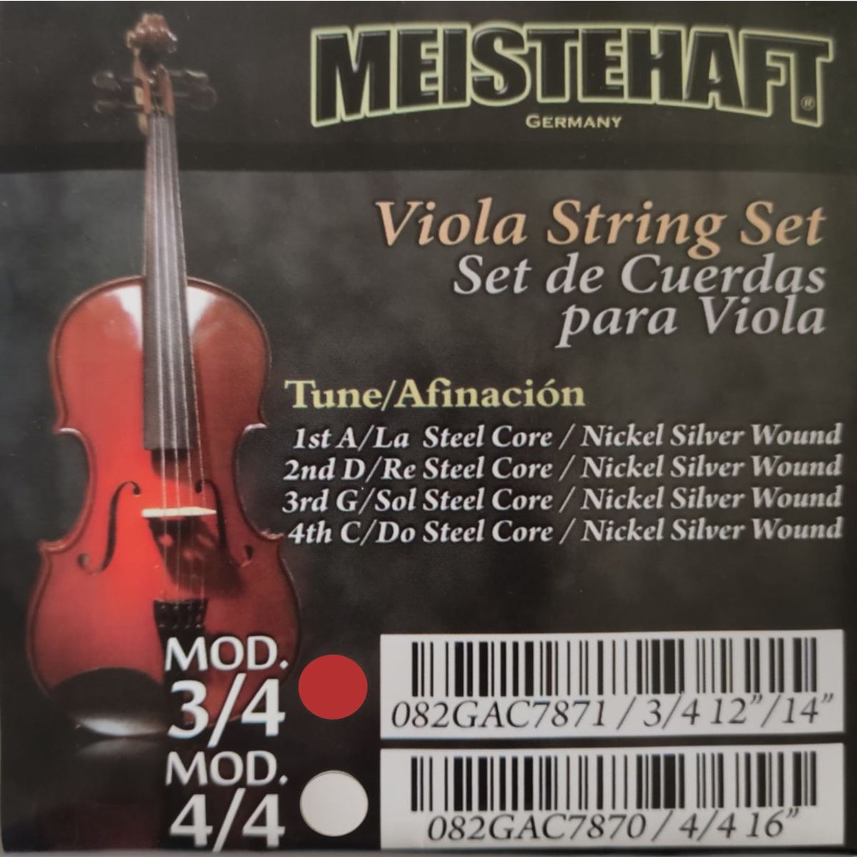 MEISTEHAFT - Set de cuerdas para viola 34 Meistehaft 082GAC7871