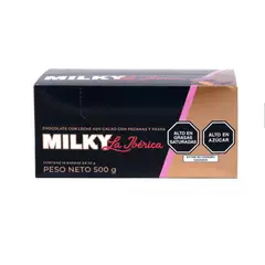 LA IBERICA - PACK X10 CHOCOLATE EN BARRA MILKY PECANAS Y PASAS 50G