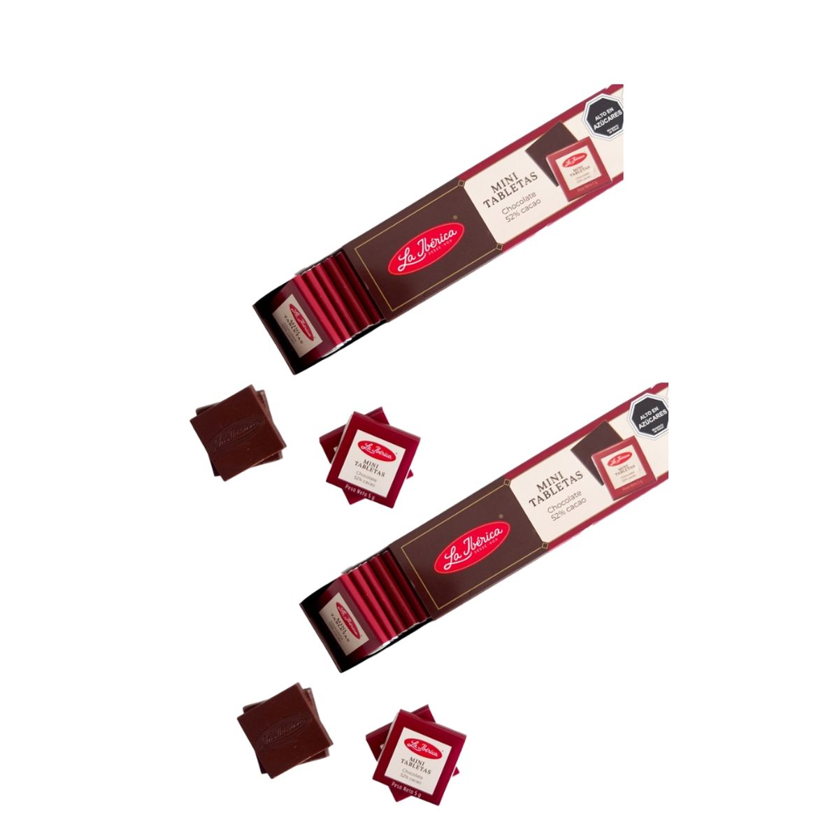 LA IBERICA - CHOCOLATE BITTER MINI BARRAS 48u 120G