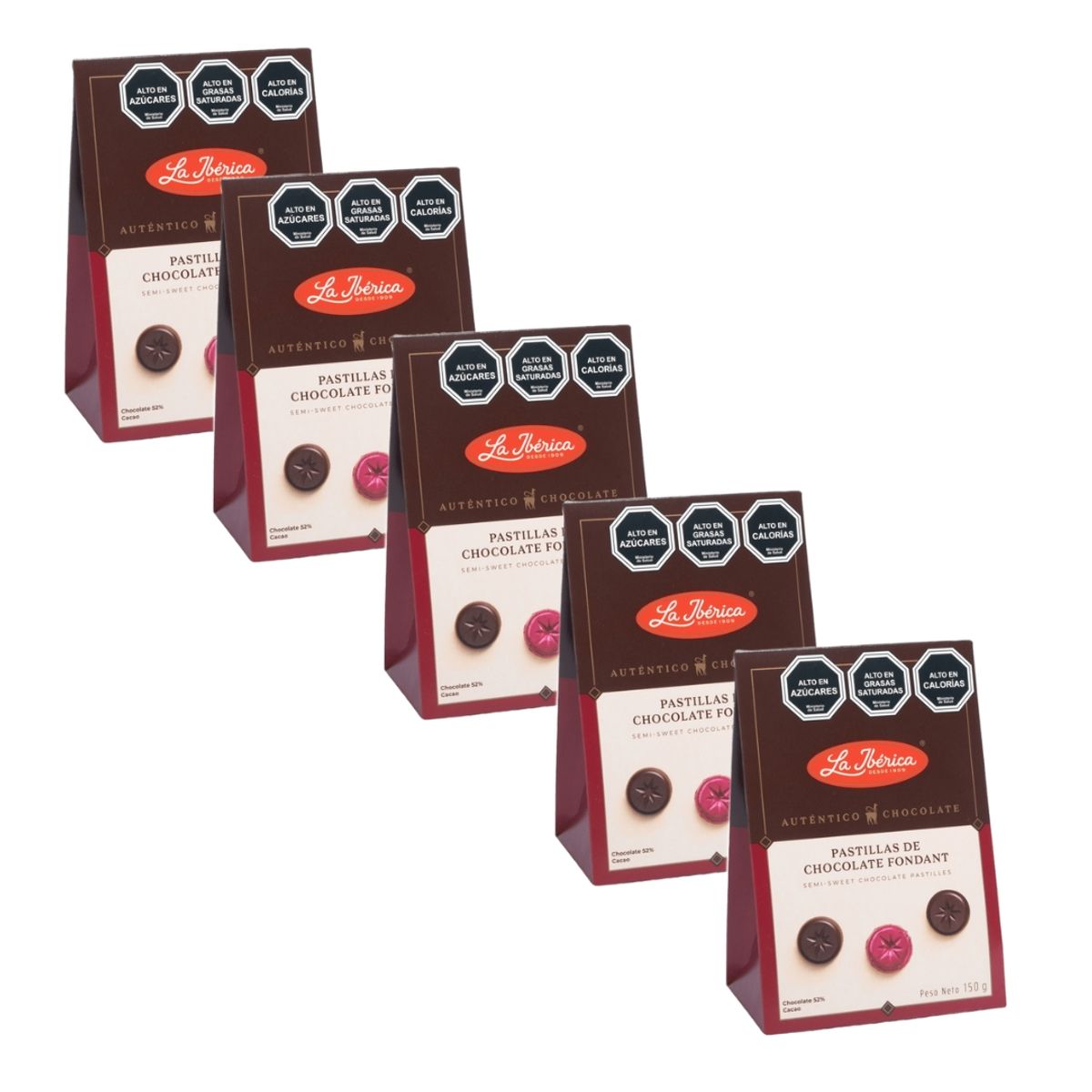 LA IBERICA - PACK X5 MONEDAS DE CHOCOLATE BITTER 150G