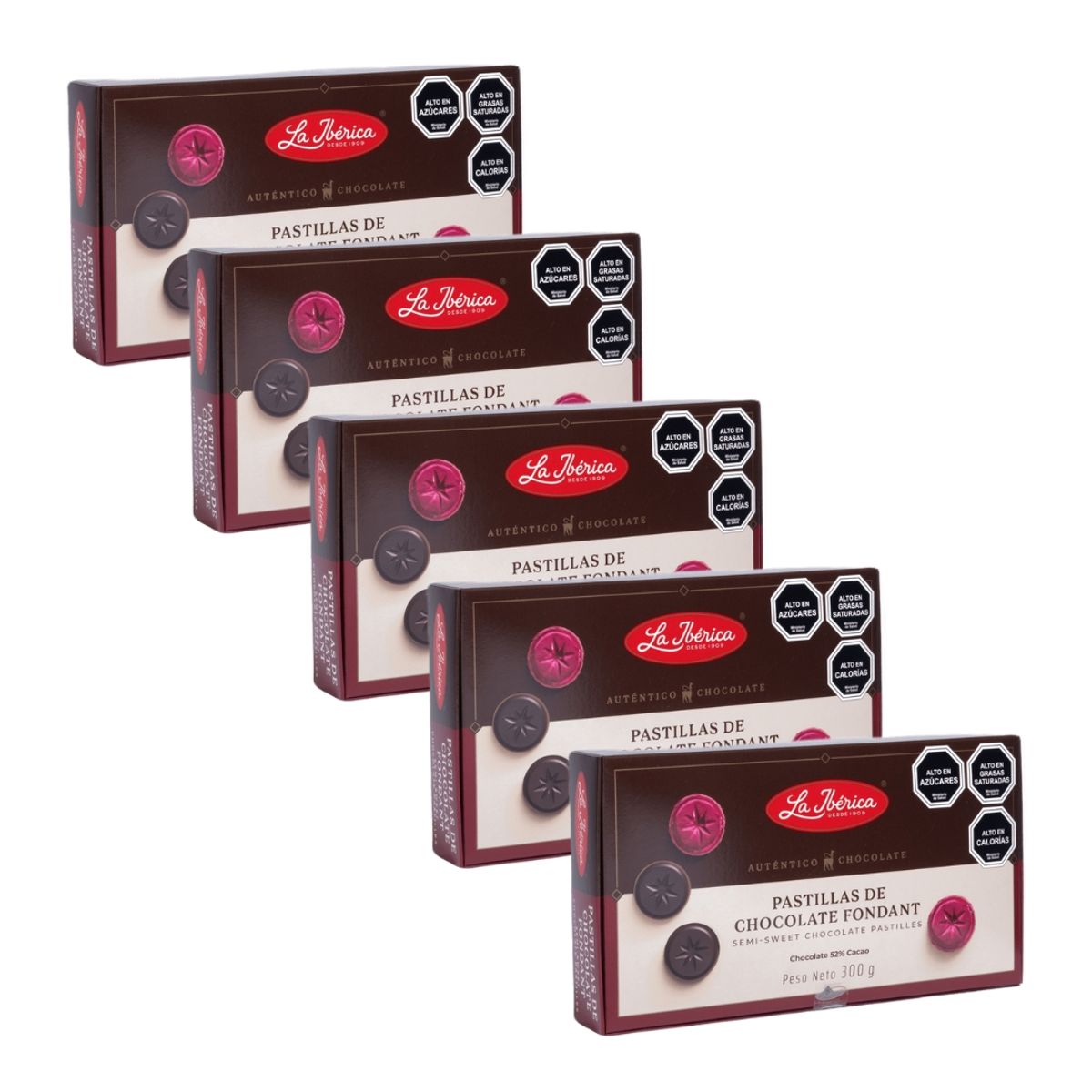 LA IBERICA - PACK X5 MONEDAS DE CHOCOLATE BITTER 52% CACAO 300G