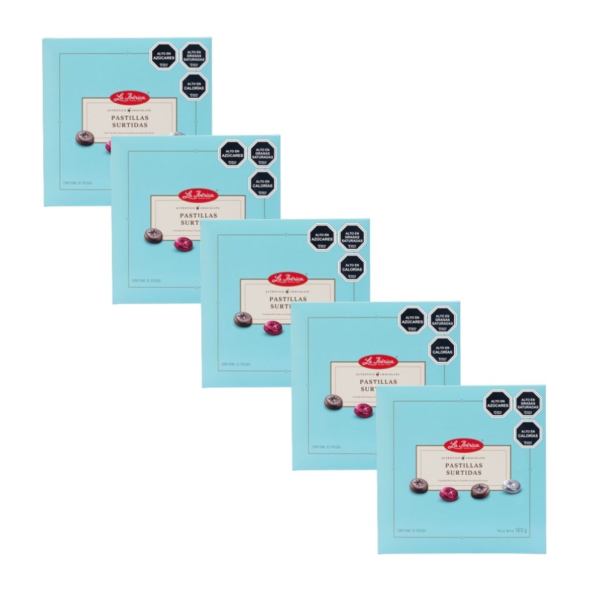 LA IBERICA - PACK X5 CAJA DE MONEDAS DE CHOCOLATE SURTIDAS 180G