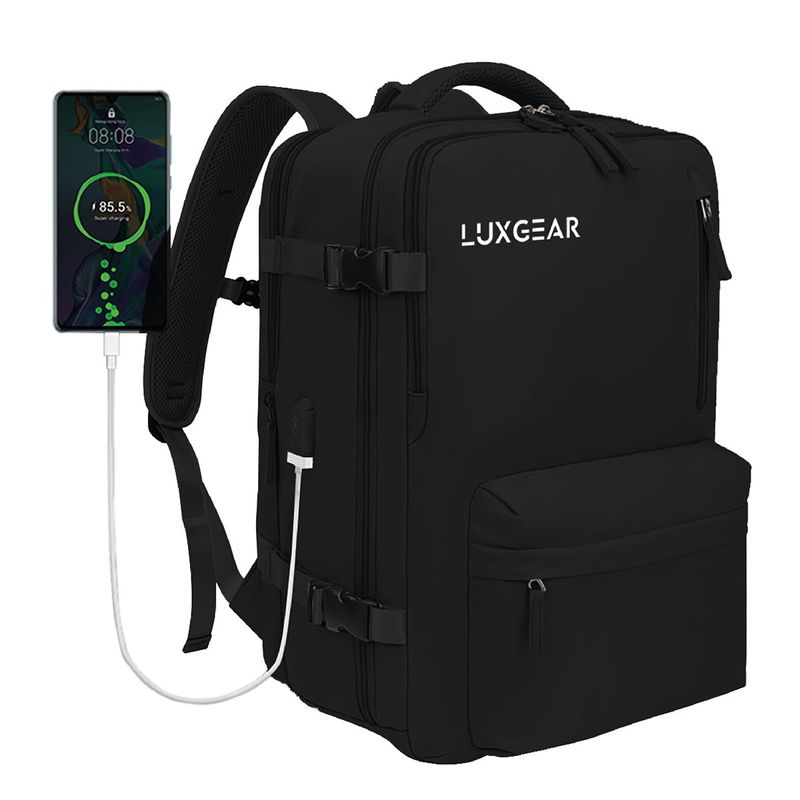 LUXGEAR - Mochila De Viaje Expansible Luxgear NomadLifeV2 Impermeable - Negro