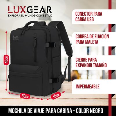 Imagen 2 del producto Mochila De Viaje Expansible NomadLifeV2 Impermeable - Negro