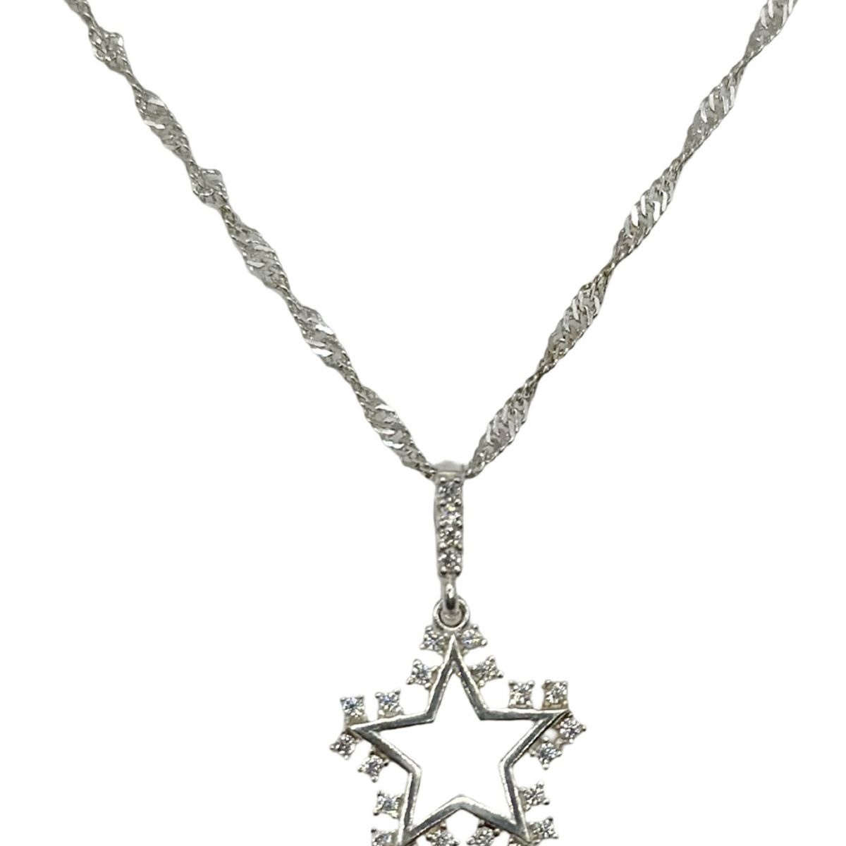 GENERICO - Collar Cadena Juvenil Estrella Circones Plata Ley 925  Caja