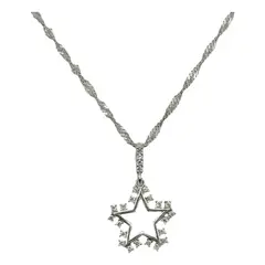 GENERICO - Collar Cadena Juvenil Estrella Circones Plata Ley 925 Caja