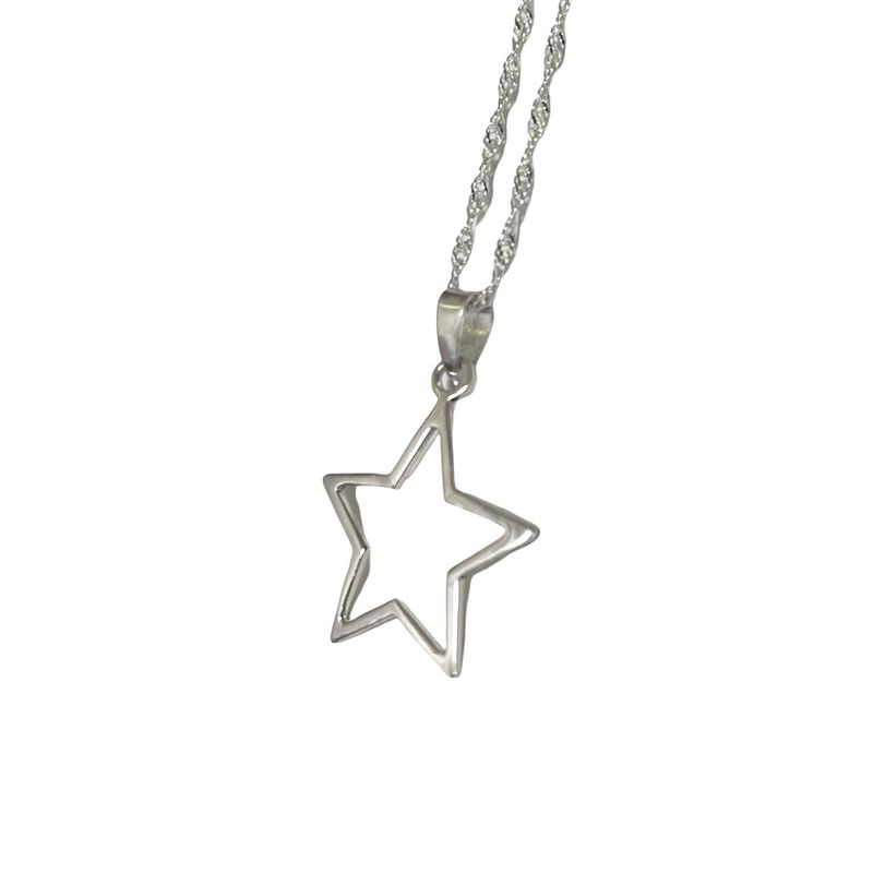 GENERICO - Collar Cadena Juvenil Estrella Plata 925 Mas Caja De Regalo