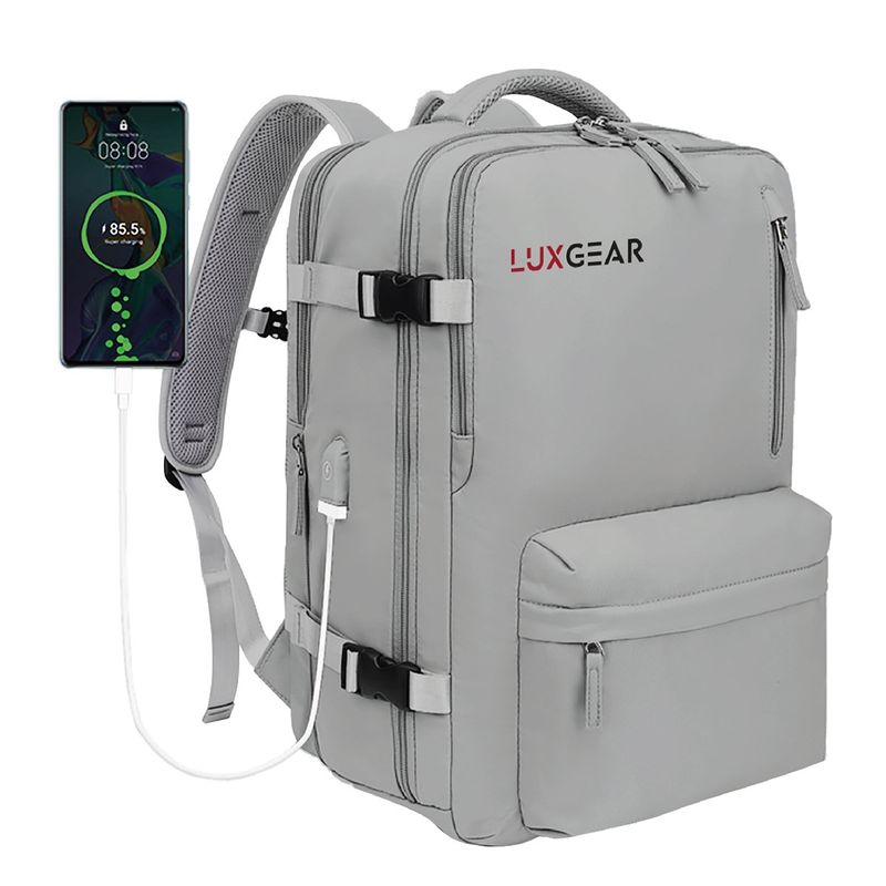 LUXGEAR - Mochila De Viaje Expansible Luxgear NomadLifeV2 Impermeable - Gris