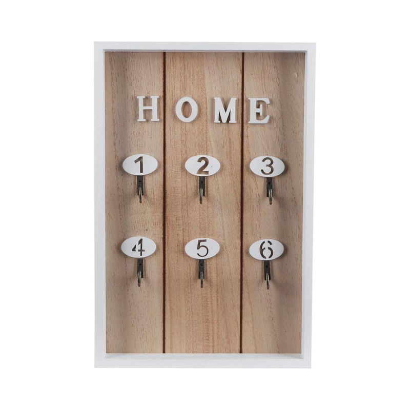 GENERICO - Porta Llave De Madera Cuadro Colgador Decorativo Para Llaves - Cafe