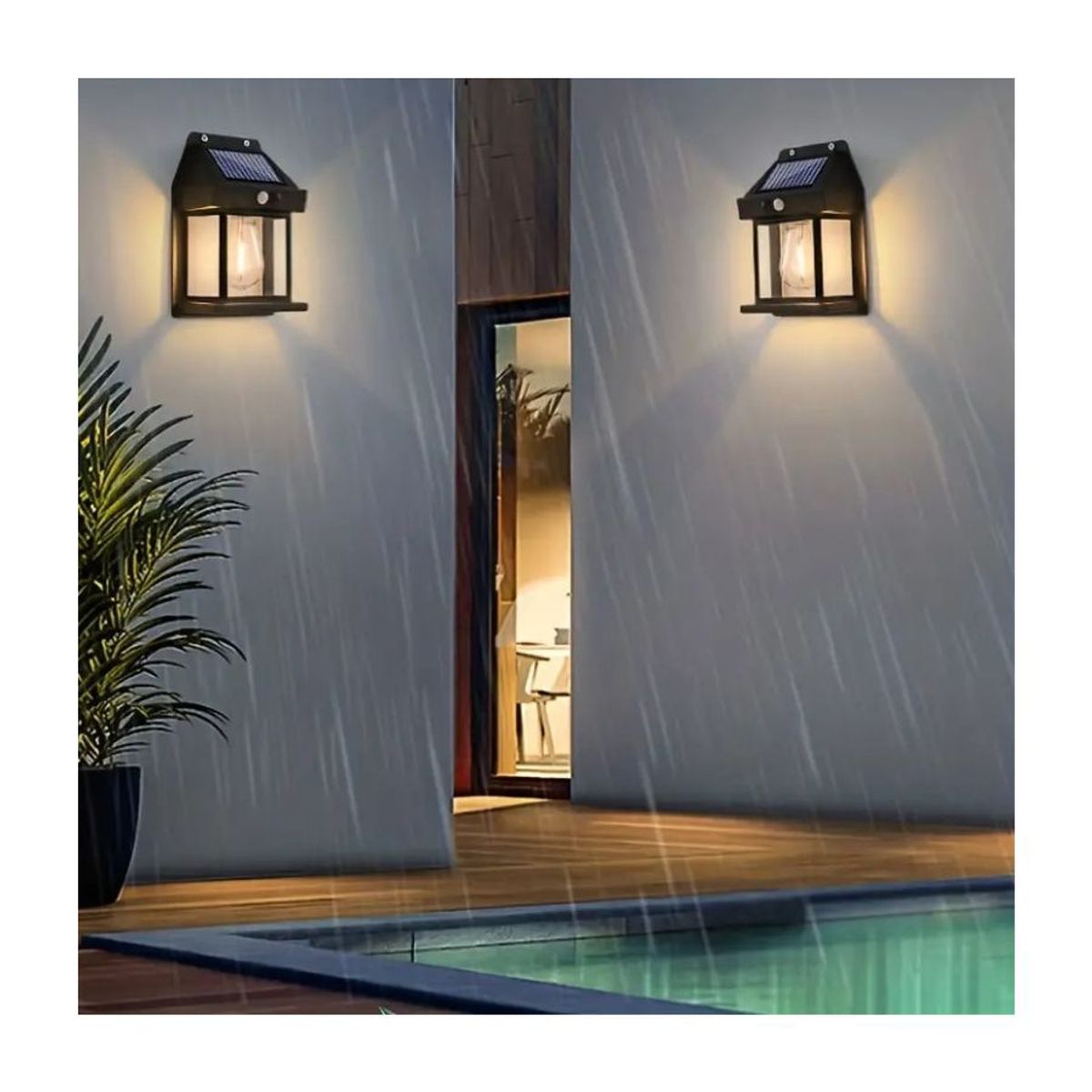 GENERICO - Aplique Pared Solar De Exterior Con Sensores De Movimiento