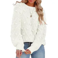 BLWOENS - Suéter de punto para Mujer -Blanco