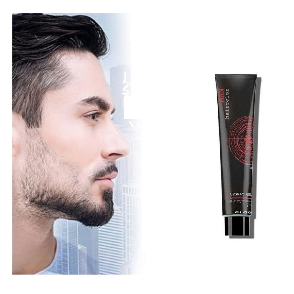 ELGON - KIT TINTURA HOMBRE COLORACIÓN MARRON OSCURO  SIN AMONÍACO GEL ELGON.