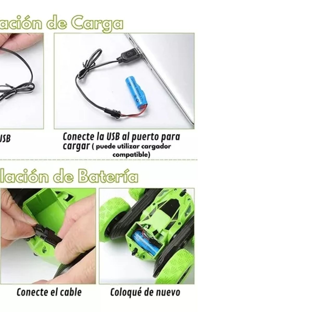 GENERICO - Auto Loco 360 Acrobatico Control Remoto Stunt Rc Recargable