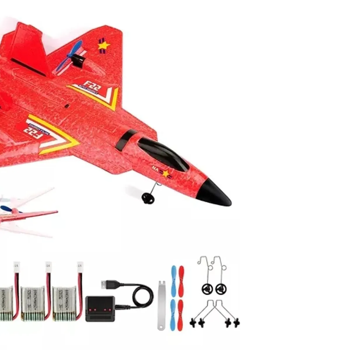 GENERICO - Avion Rc Juguete Planeador De Espuma Con Luces F22 Raptor