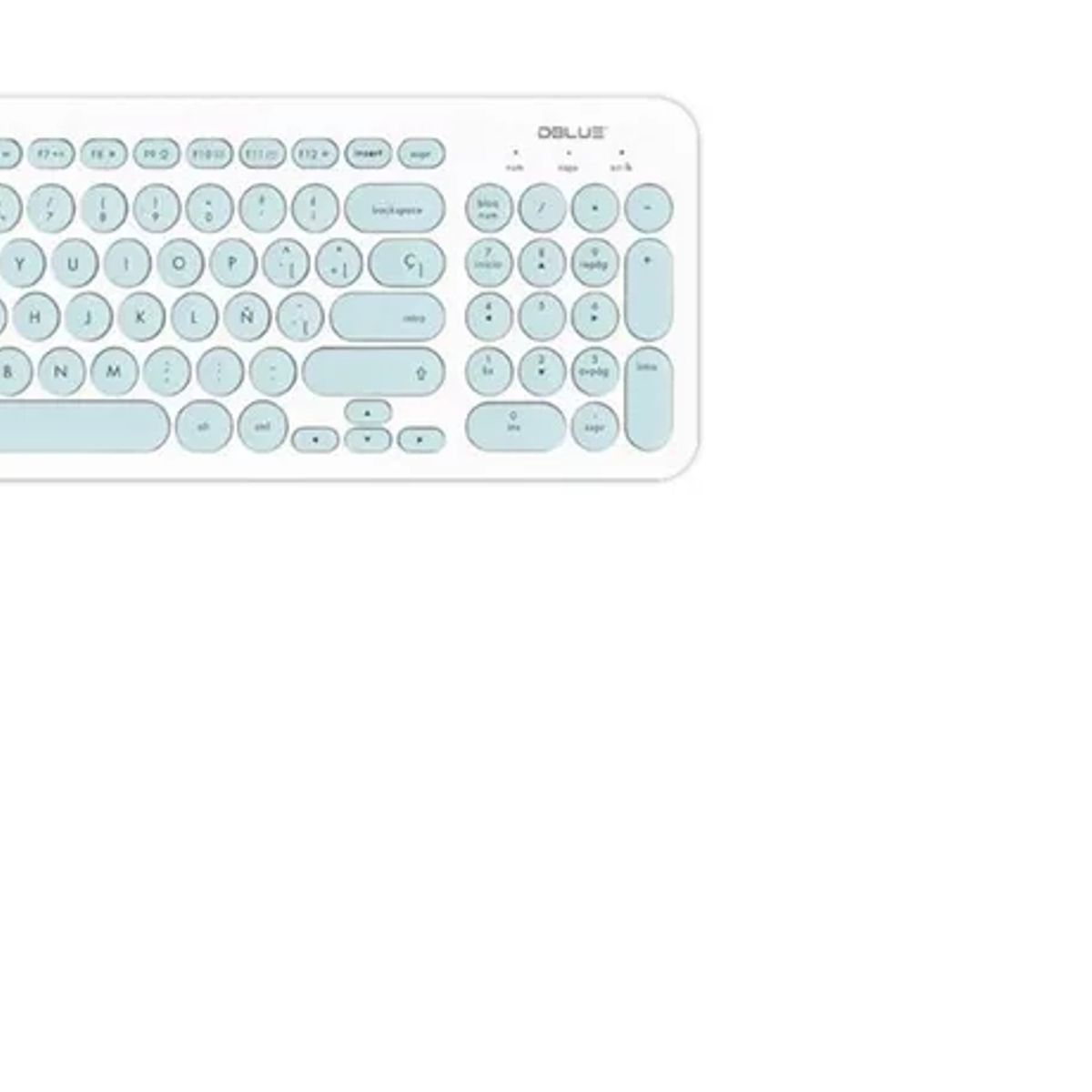 GENERICO - Teclado Ultra Delgado Usb Dblue Blancoturquesa Dbk755