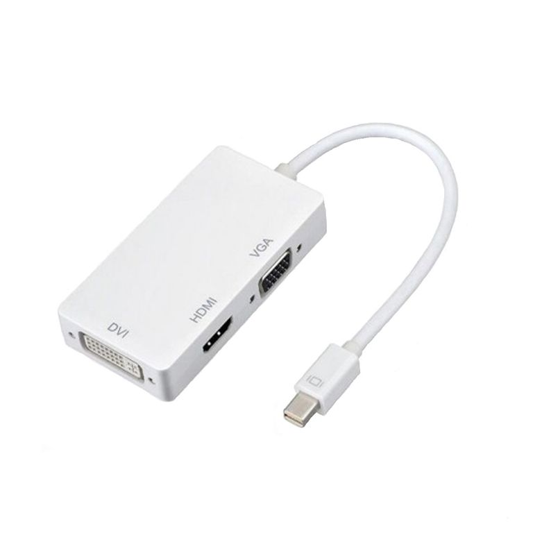 GENERICO Adaptador Mini DP 3 en 1 VGA HDMI DVI Macbook Pro Air