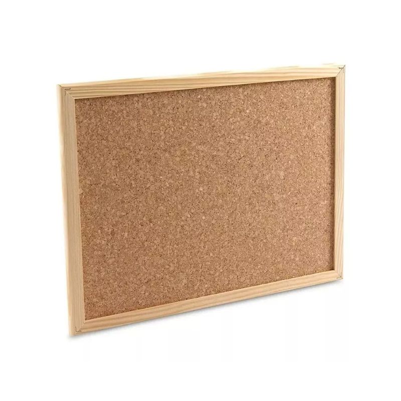 GENERICO - Pizarra Corcho 60x90 Borde Madera Resistente + Fijadores