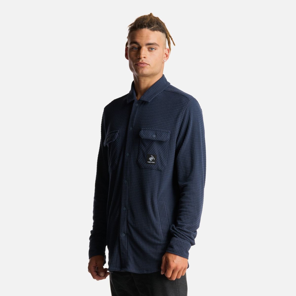 HAKA HONU - Camisa Hombre Cumbre Invernal Azul Marino Haka Honu