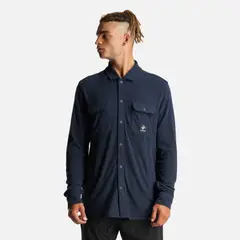 HAKA HONU - Camisa Hombre Cumbre Invernal Azul Marino