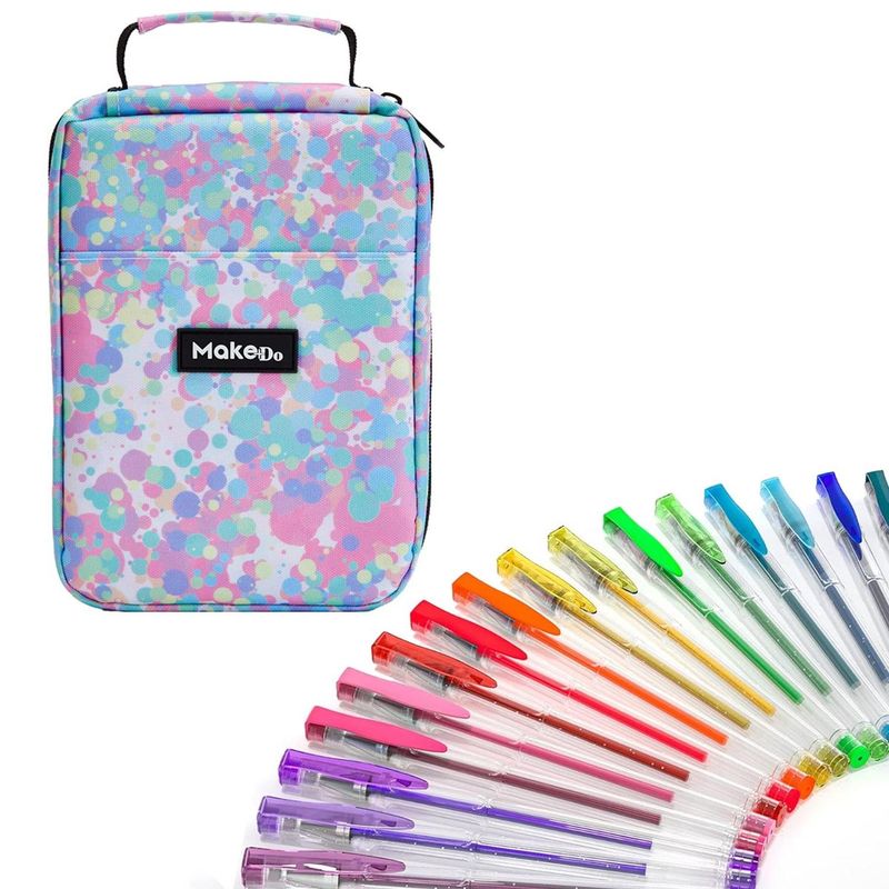 CASATUA - Lapices Gel Set de 72 Colores Incluye EstucheMake+Do - Rosa