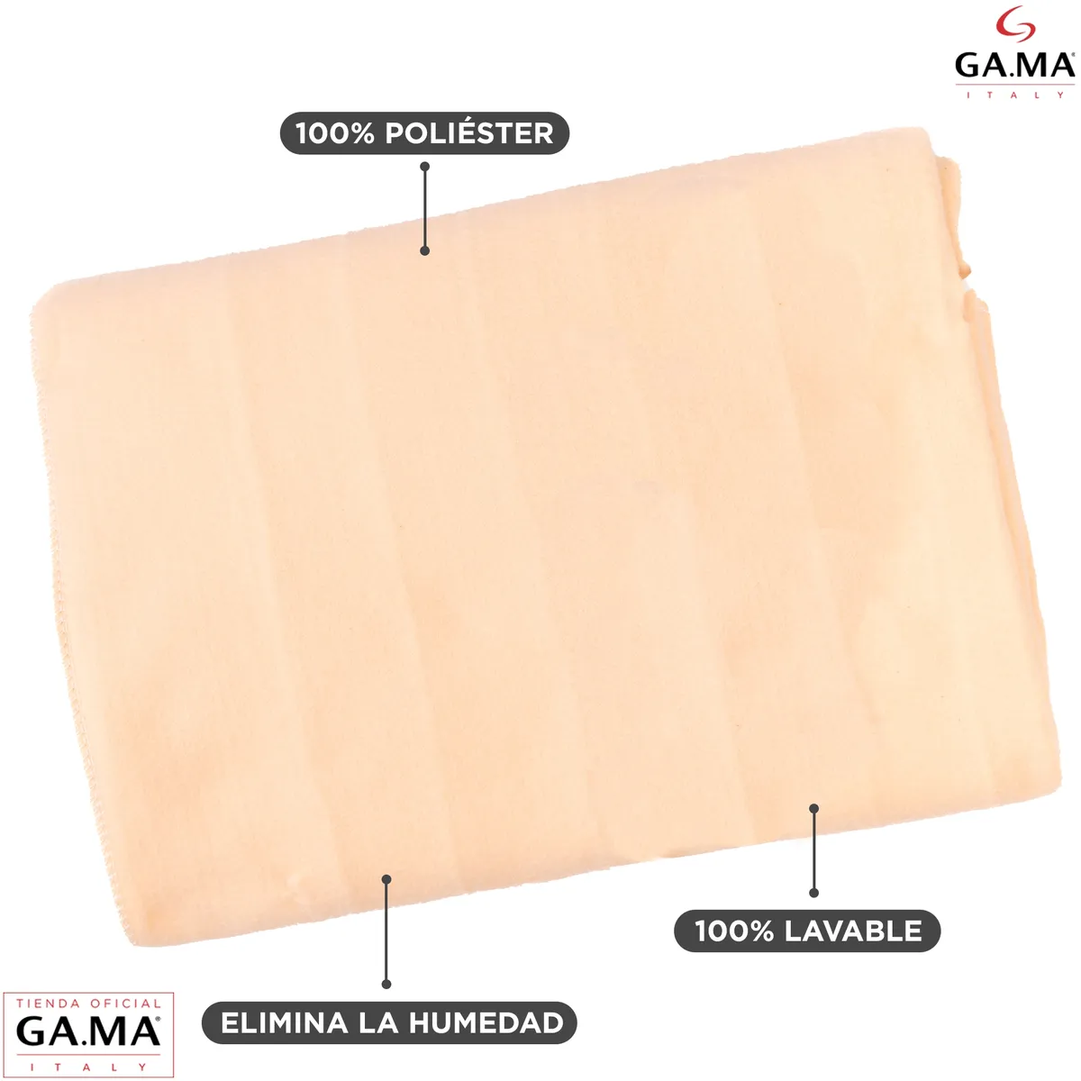 GAMA - Calienta Cama Gama 1 Plaza Wide De Polyester Con 7 Temperaturas