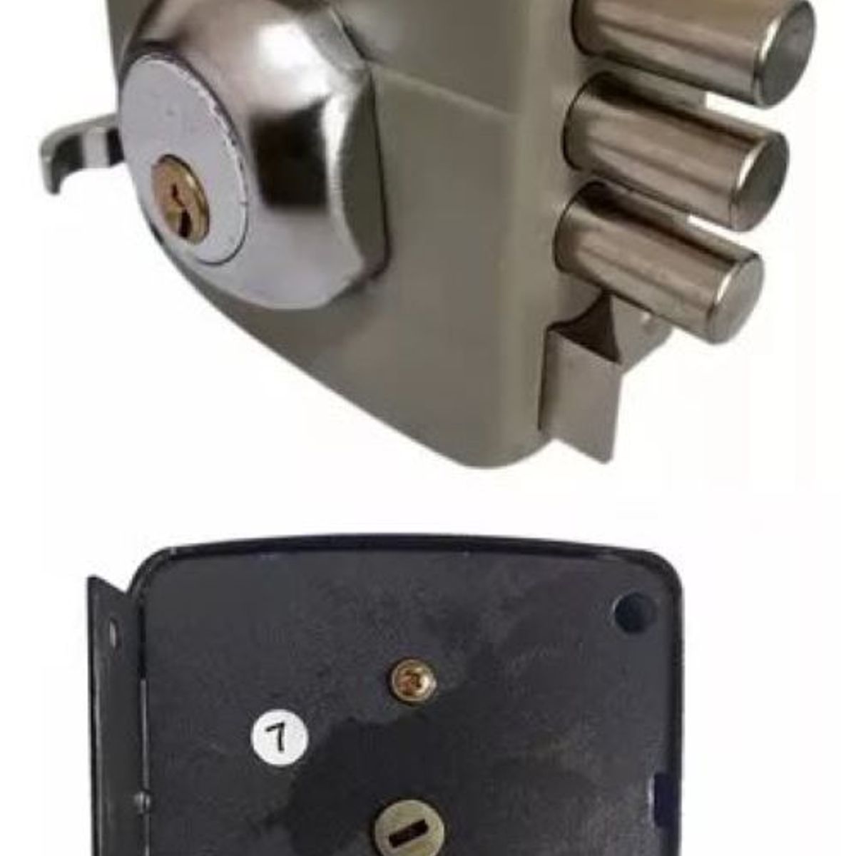 GENERICO - Cerradura Sobreponer Cerrojo Triple Seguridad Hogar