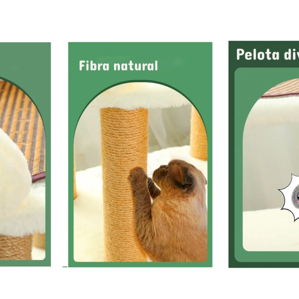 BE DESIGN - Casa Con Rascador Para Gatos Blanca