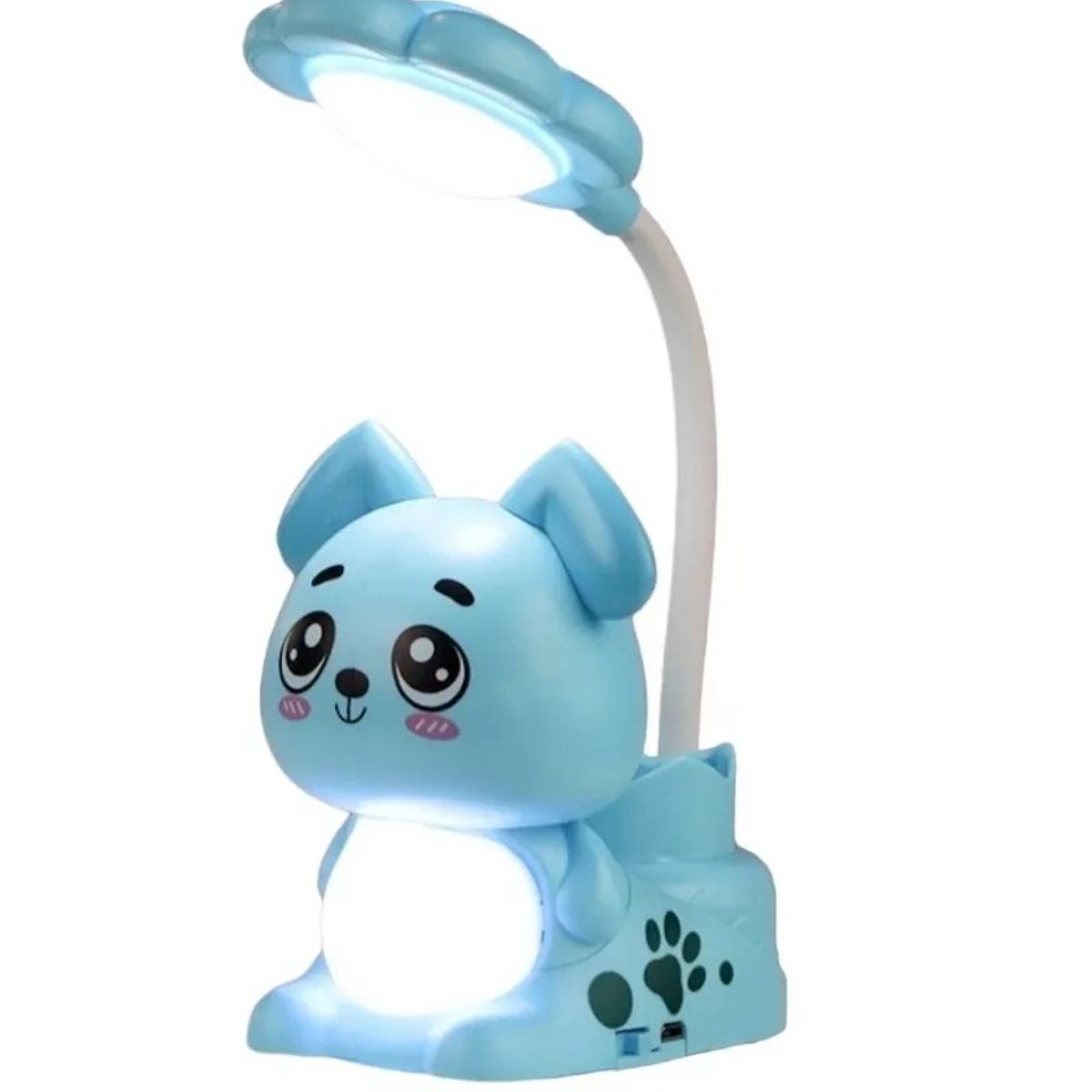 GENERICO - Lampara, Sacapuntas, Lapicero 3 En 1, diseño perro, Celeste