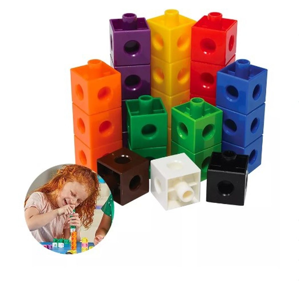 GENERICO - Cubos Multiencaje Unifix 100 Piezas Niños Aprendizaje