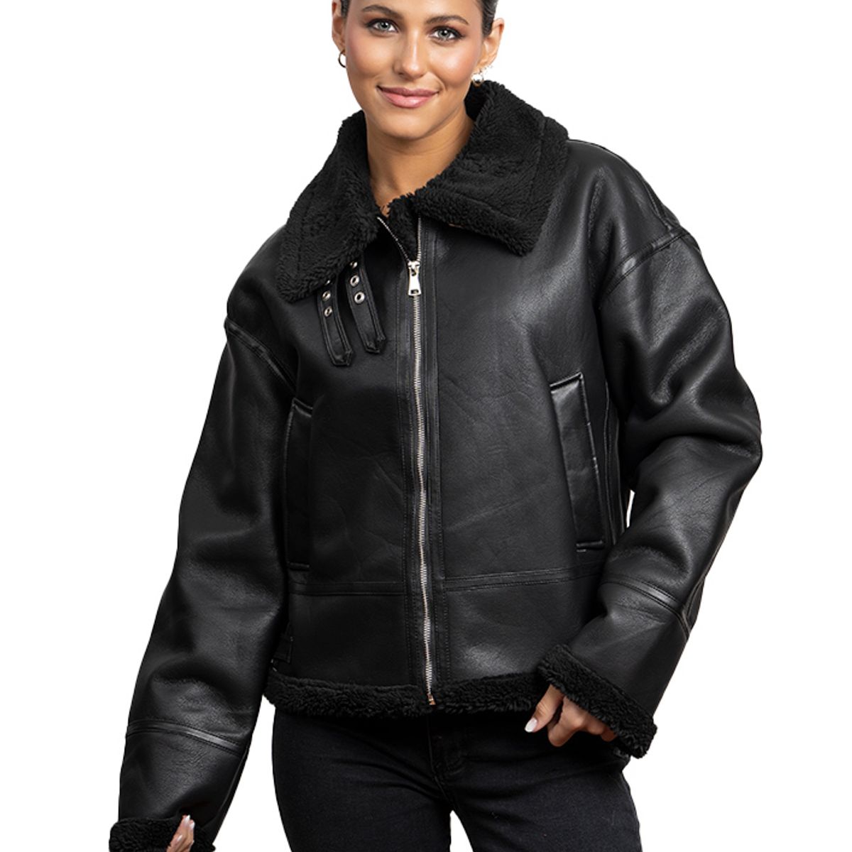 TODOPIEL - Chaqueta de Ecocuero Mujer Negro Todopiel