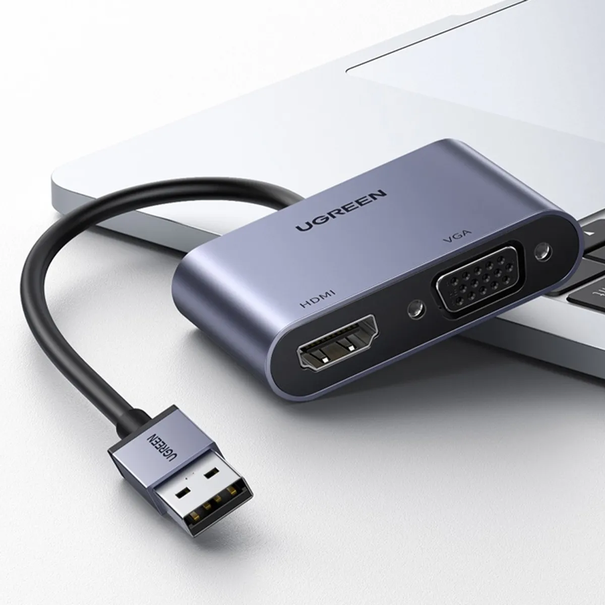 UGREEN - Convertidor de Video USB-A 3.0 M a HDMI H/VGA H 1080P Máx. Aluminio