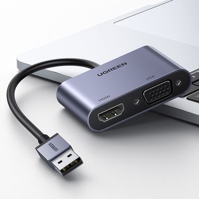 Imagen 2 del producto Convertidor de Video USB-A 3.0 M a HDMI H/VGA H 1080P Máx. Aluminio