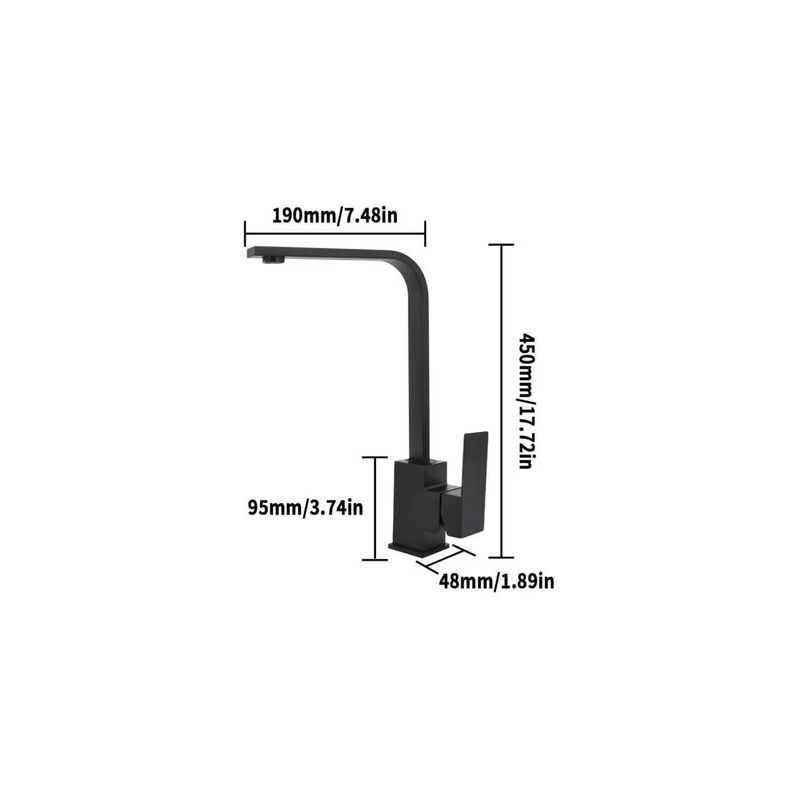 GENERICO - Llave Lavaplatos  Acero Inoxidable Negro