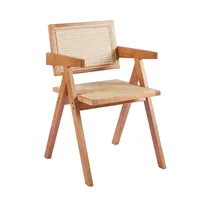 Silla Chandigarh de Madera y Ratan - Natural