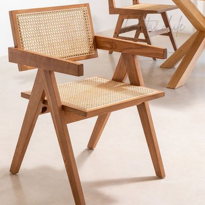 Imagen 2 del producto Silla Chandigarh de Madera y Ratan - Natural